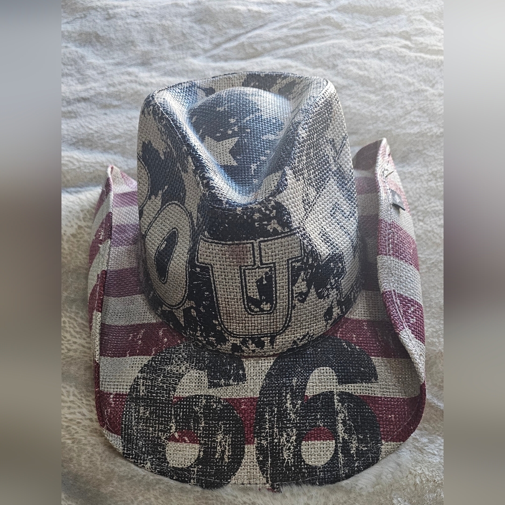 American Flag Route 66 Cowboy Hat One Size